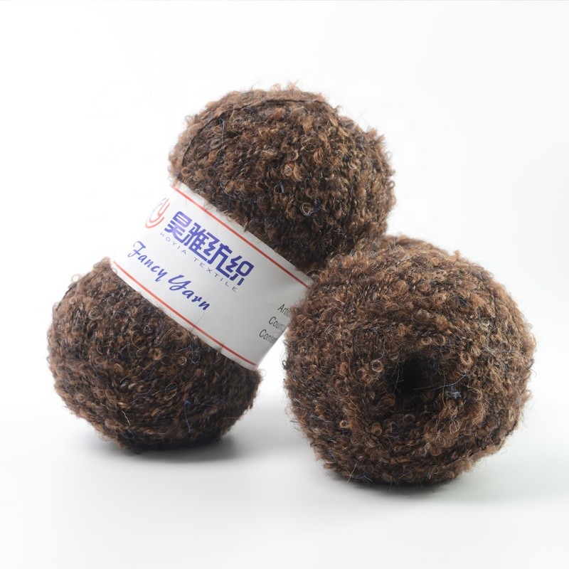 Hoyia Latest Products Boucle Knitting Sweater Yarn Fancy Wool Mohair Neps Cozy Knitting Yarn