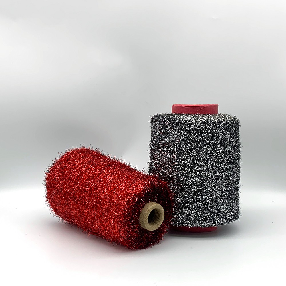 Custom High Quality Knitting Yarn Color Sequin Feather Yarn 100% Polyester Fancy Yarn for Textile Weaving