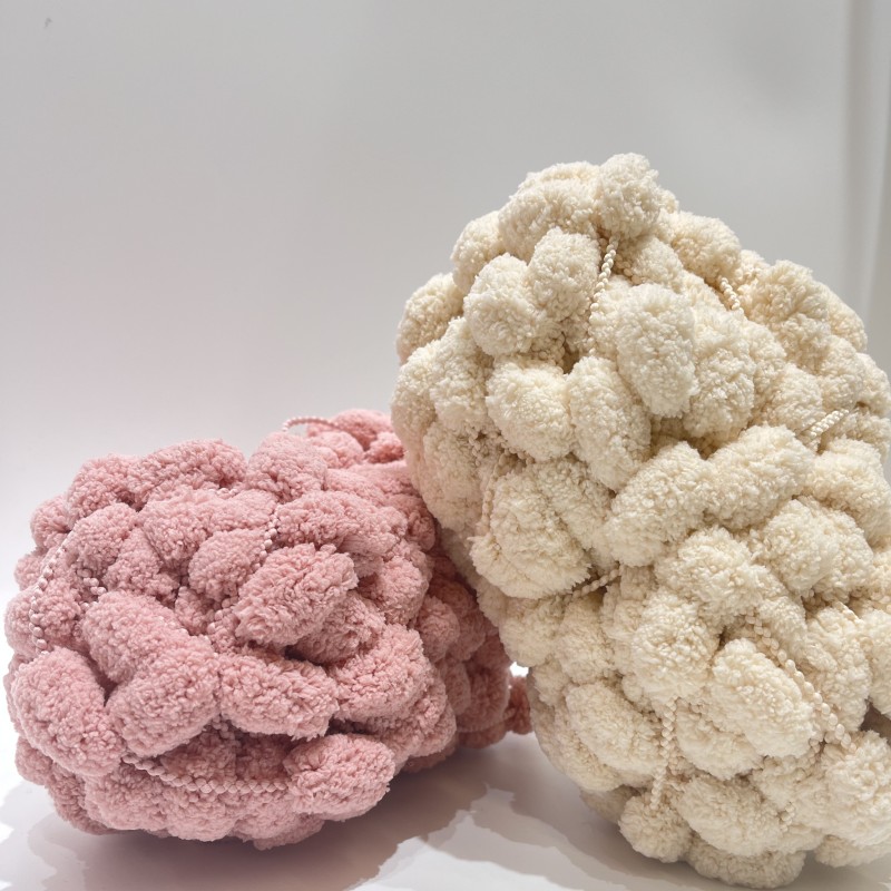 Custom Round Yarn 100% Polyester Pompom Yarn Hand Knitting Crochet Yarn for Bag