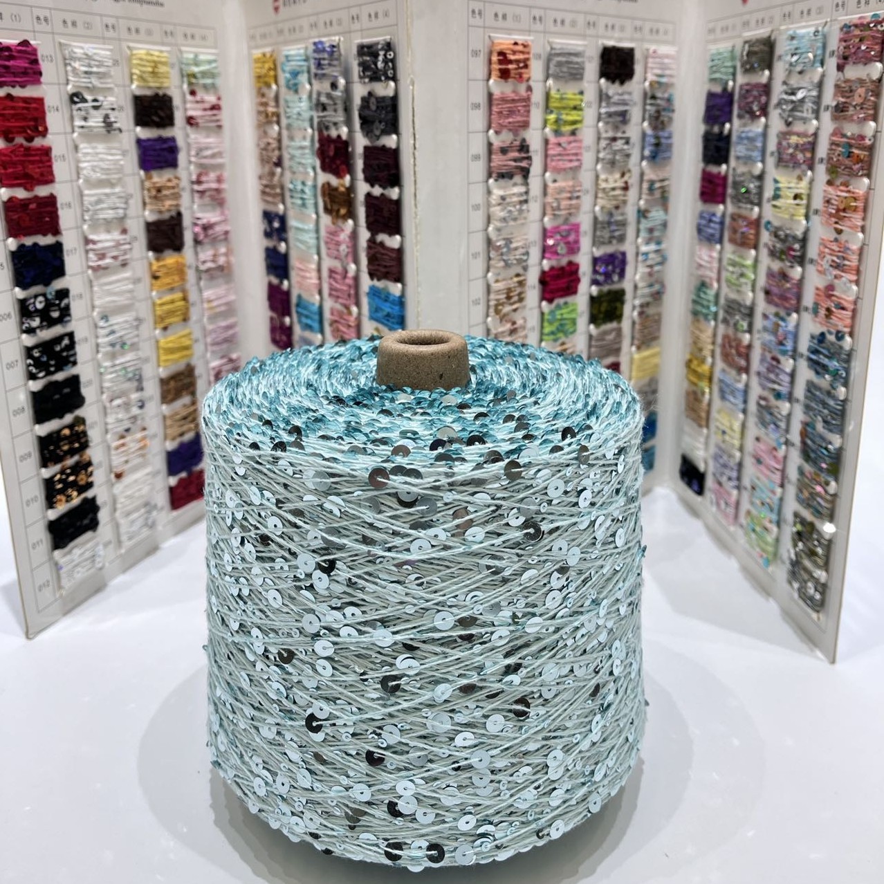 3mm+6mm Cotton Sequin Yarn Paillette Bling 100% Cotton Fancy Yarn for Hand Knitting Yarn