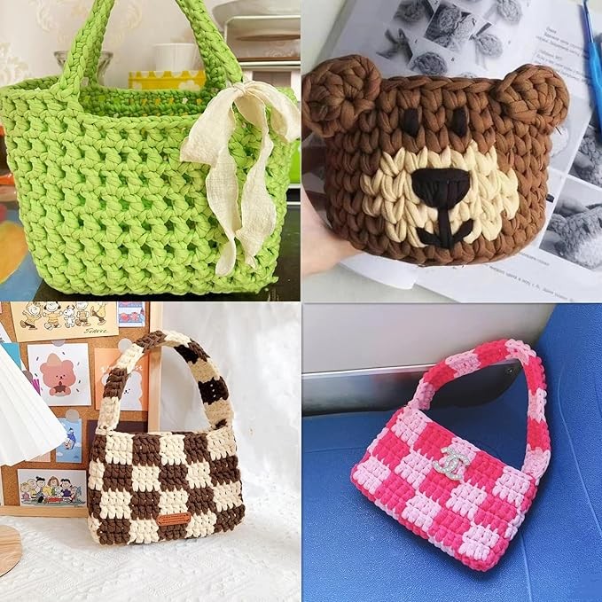 Multi-Colored Woven Bag Tape T-Shirt Yarn 1/0.3NM 100% Polyester Crochet and Knitting