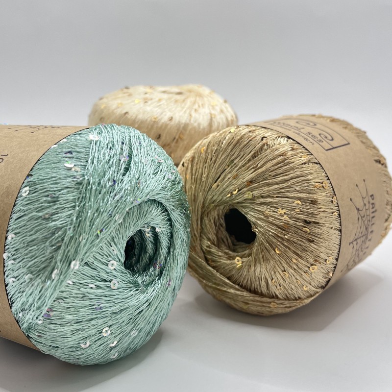 Durable 100% Polyester Pearl Chip Yarn Paillette Yarn Sequin Yarn Great for Both Beginner and Advanced Crafters