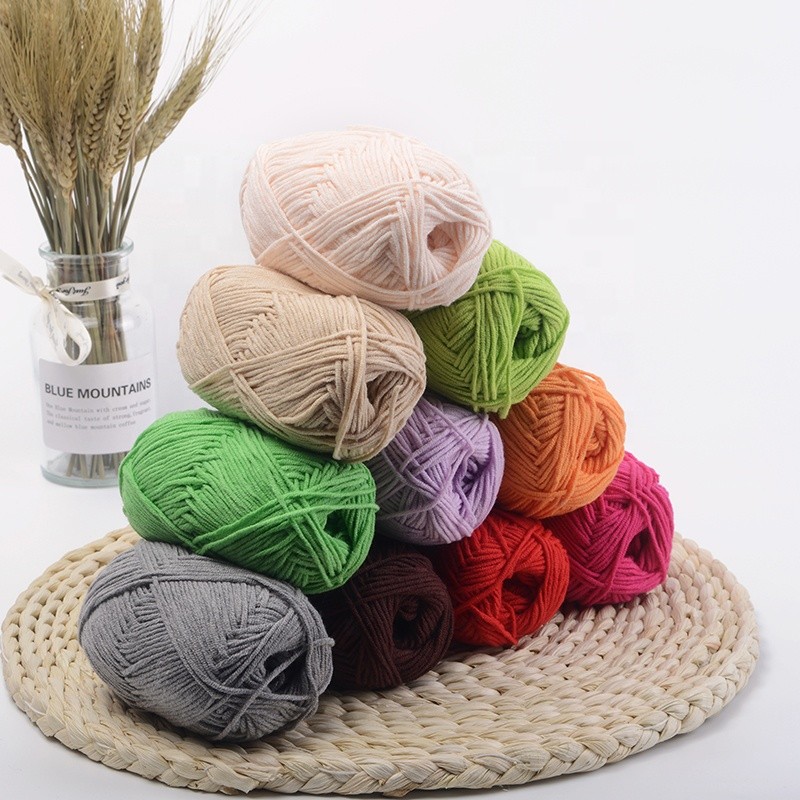 5ply 50g Baby Cotton Yarn for Crocheting Acrylic Yarn Soft Blended Yarn for Knitting