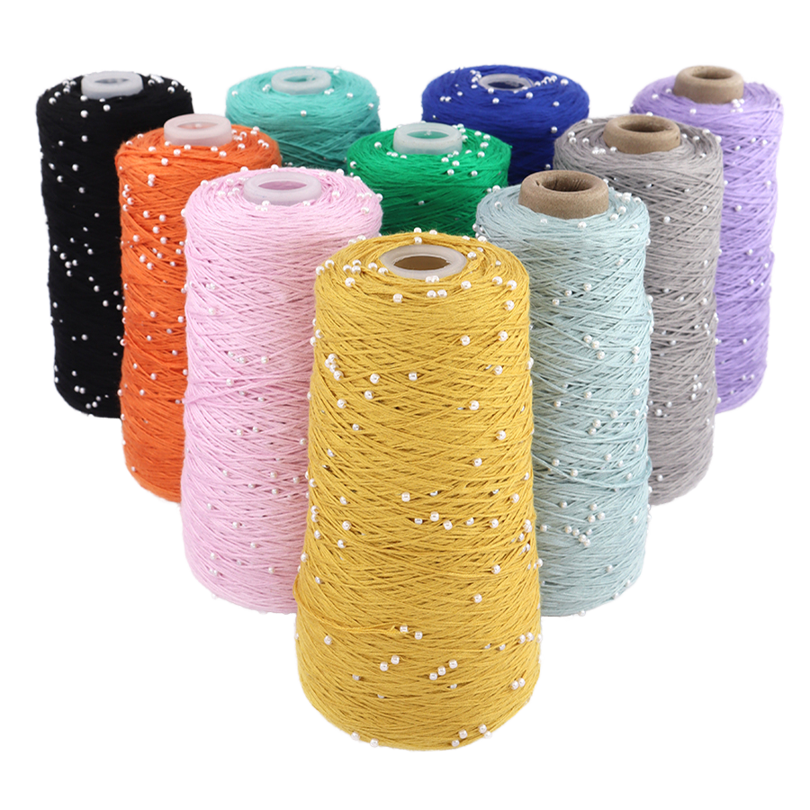 Cotton Yarn With 3MM&6MM Paillette Bling Sequin for Garment and Hand Knitting crochet yarn