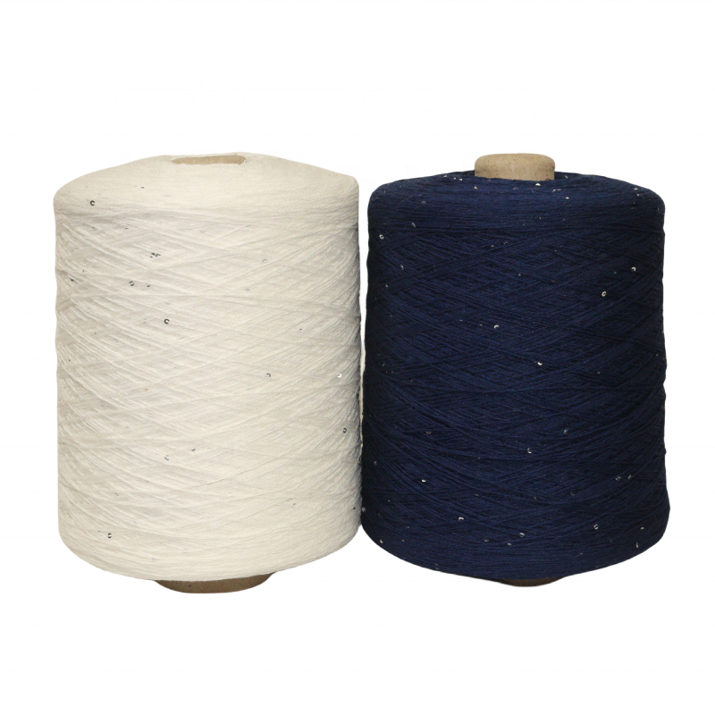 China Xiongba Textile 12NM Spring Summer Yarn Sequin Yarn 85% Viscose 10% Nylon 5% Sequin Fancy Blended Yarn