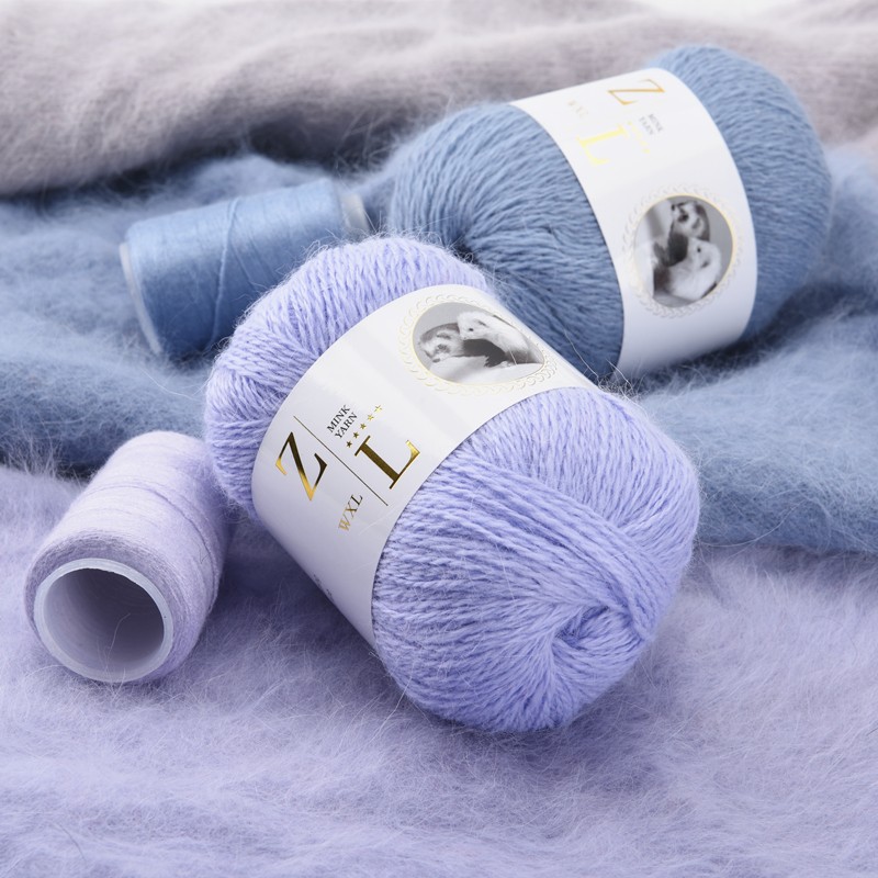 ZLWXL Mink Yarn Hand Knitting for Cashmere Wool Yarn Soft Long Hair Crochet Yarn Thread for Cardigan 50+20g/pcs