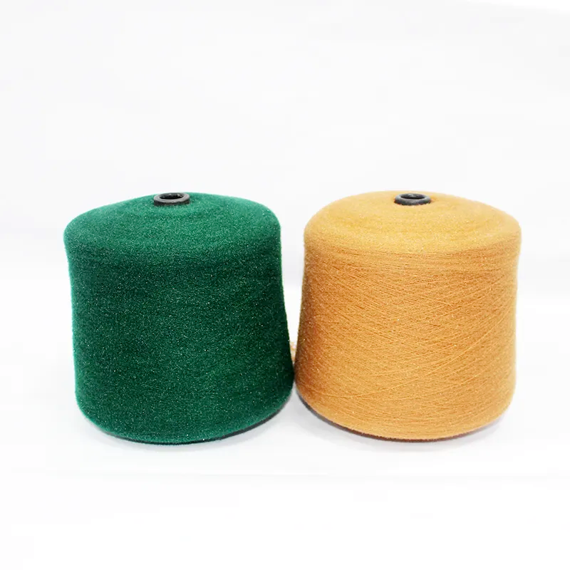 Factory Wholesale High Quality Dyed Fancy Shiny Feather Yarn 100% Nylon Mink Yarn for Sweater Knitting Socks