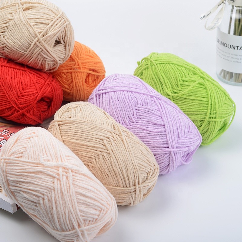 Milk Cotton Yarn Color Baby Milk Cotton Yarn Soft Thick Milk Cotton Crochet Knitwear DIY Hand-woven Yarn Multi-color Optional
