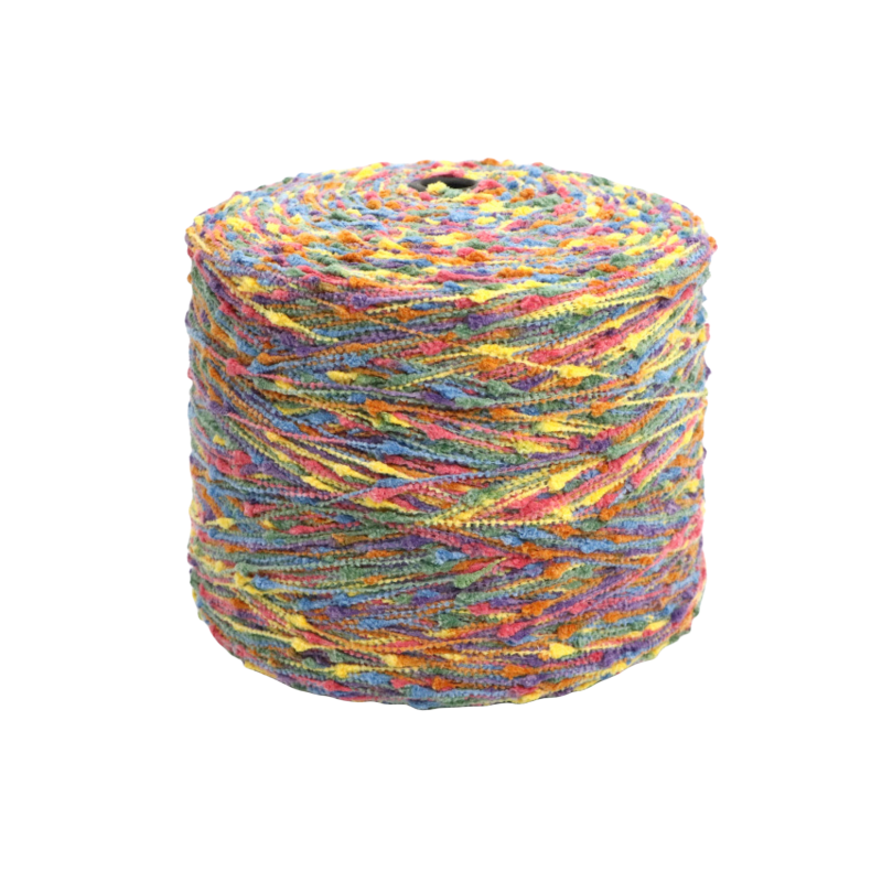 Children's Clothing Yarn in Stock 3 cm Segmented Dyed Chrysanthemum Yarn Gradient Yarn Bean Mesh Red 100% Polyester