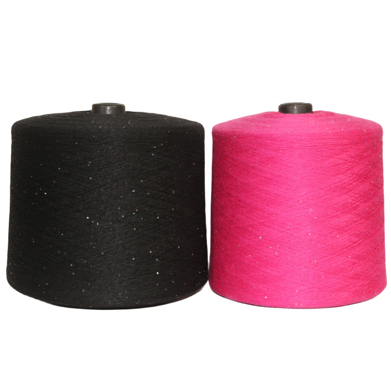 28S/2 Bead Core Spun Yarn Fancy Blend Yarn Glitter 47% Viscose 25%Nylon 25%Polyester 3% Sequin Yarn