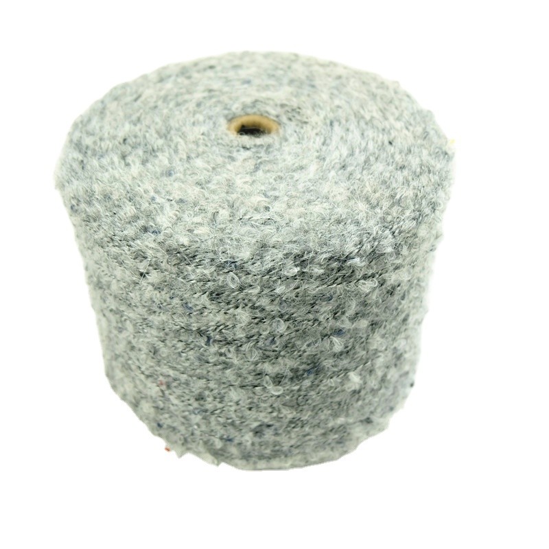 Wholesale Fluffy Acrylic Wool Spandex Polyester Blended Boucle Loop Tail Yarn for Hand Knitting