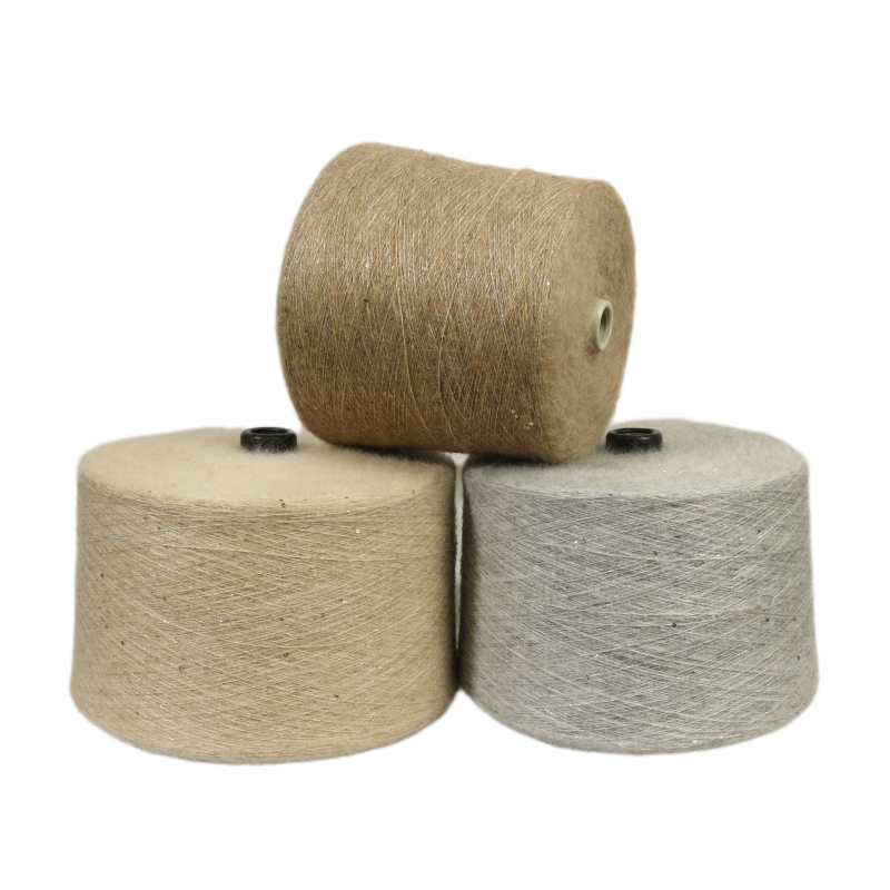 10.5NM/1 Sequin Mohair 28% Super Kid Mohair 28% Wool 24% Nylon 15% Polyester 5% Spandex Purl Mohair Blended Yarn Color Spinning
