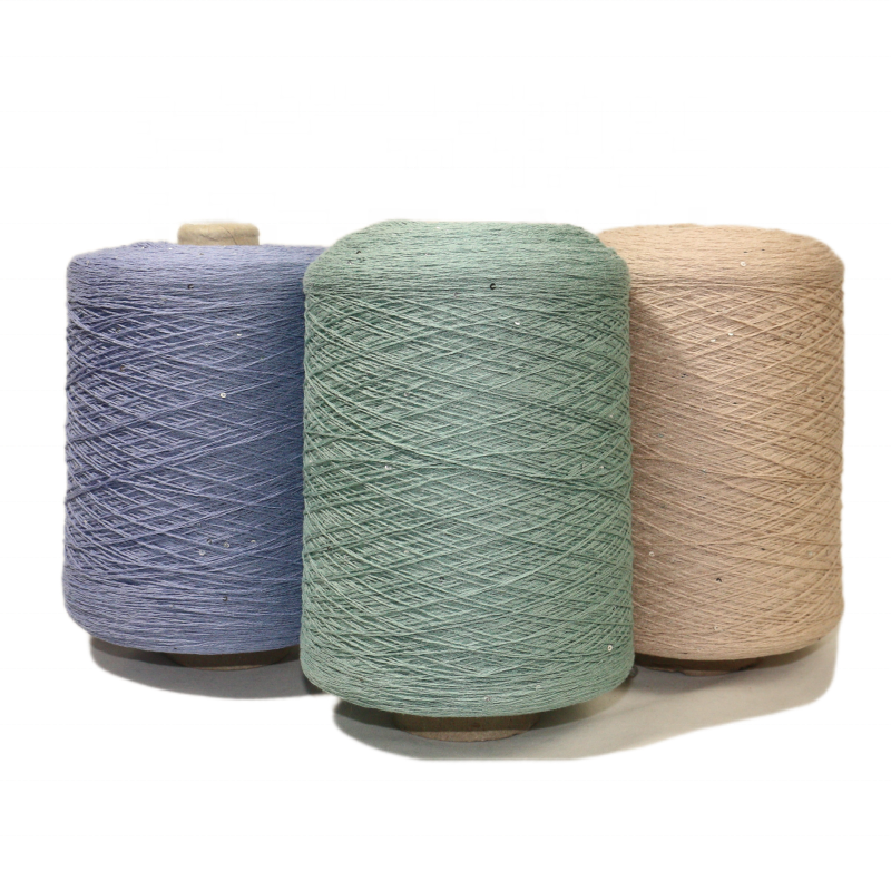 Bead Yarn 12NM Multi-color 85% Viscose 10% Nylon 5% Sequin Fancy Yarn for 7G Knitted Sweater Factory Spot Wholesale