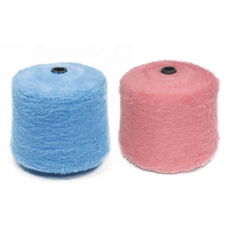 Wholesale 2.0cm Weaving Textile Crocheting Fancy Dyed Imitation Long Hair Mink Wool 100% Nylon Hand Knitting Yarn Crochet