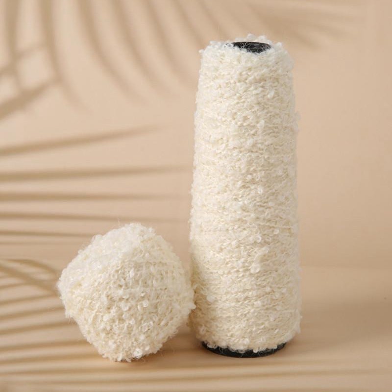 1/2.3NM Alpaca Loop 20% Alpaca 20%Merino Wool 50%Acrylic 10%nylon Fancy Blended  Hand Knitting Cone Bobbin Spring Yarn