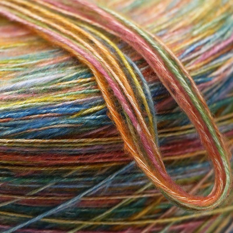 1/2.4nm rainbow Line Cotton Yarn Soft Acrylic & Cotton Blended Knitting and Crochet Yarn with Diy Woven Handbag Crochet Yarn