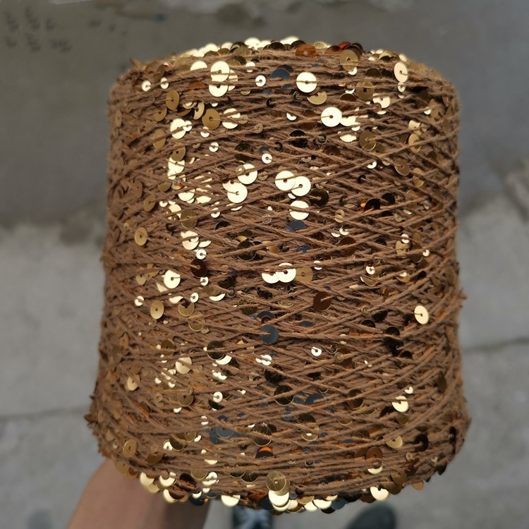 China High Quality Bead Yarn Sequin Yarn 3MM&6MM 1/2.3NM for Woven Garment