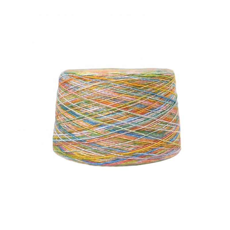 Fancy Yarn Handmade DIY Section Dyed Spray Wool 2.4NM/1 Camo Cotton Velvet Mixed Color Cotton Yarn 73% Cotton Gradient Yarn