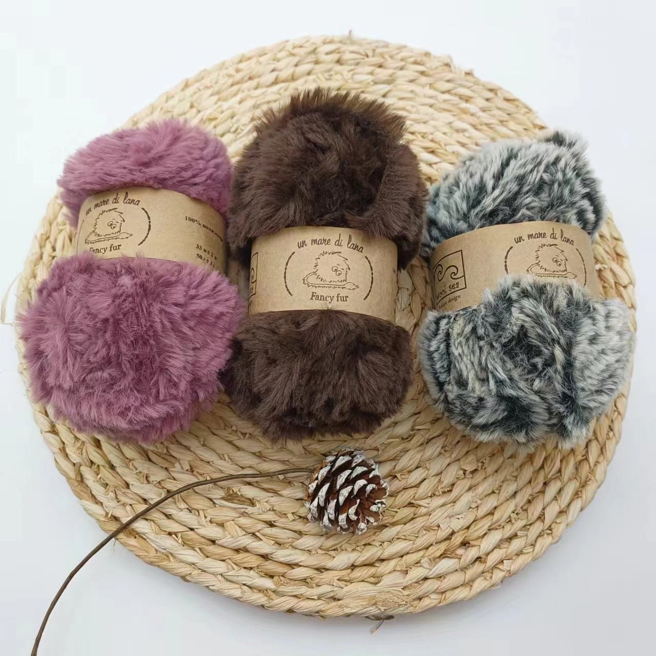 Super Soft Faux Fur Yarn 100% Polyester Fluffy for Hand Crochet