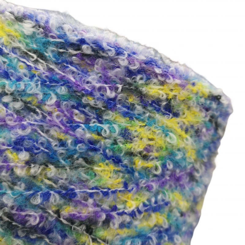 Fancy Yarn Color Gradient Oil Painting Yarn 5% Wool 42%Nylon 23%Acrylic 2.5NM Feather Loop Yarn