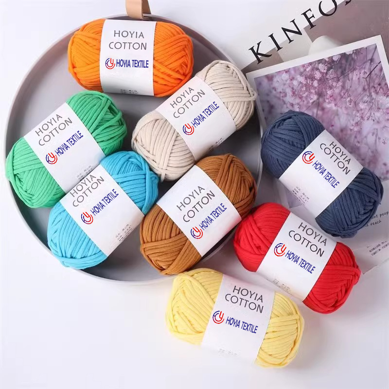 Hoyia Directly Supply Cotton Blended Tube Yarn for Beginner Crochet Kit Beginners Step-by-step Video Tutorial Crochet Kit