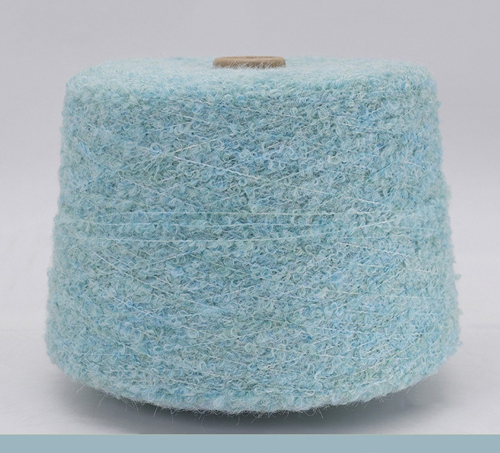 1/2.8NM Mercerized Wool Loop Yarn 9% Mercerized Wool 19% Nylon 20% Acrylic 52% Recycled Polyester Blended Yarn