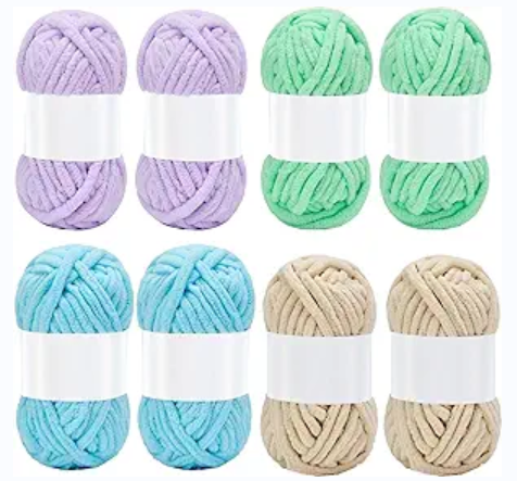 Chenille Blanket Yarn Chunky Yarn Jumbo Soft Thick Fluffy Plush Yarn DIY for Crocheting Hand Knitting  Sweater Scarf Gloves