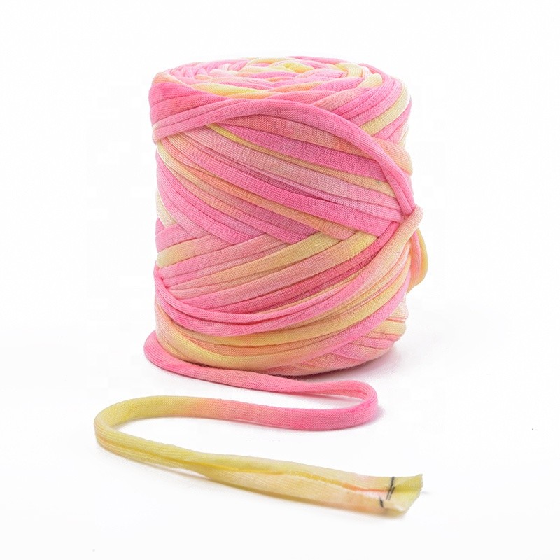 Supplier Polyester Knitting Thick T-shirt Yarn 1/0.3NM 100% Polyester for Carpet Cushion